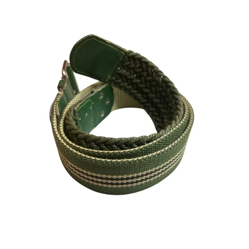 Olive Nautical Preppy Fisherman Braided Web Belt Coastal Campcore Outdoors 40